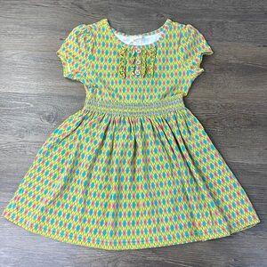 Matilda Jane Little Girls Emerald Argyle Vault Dress, size 4